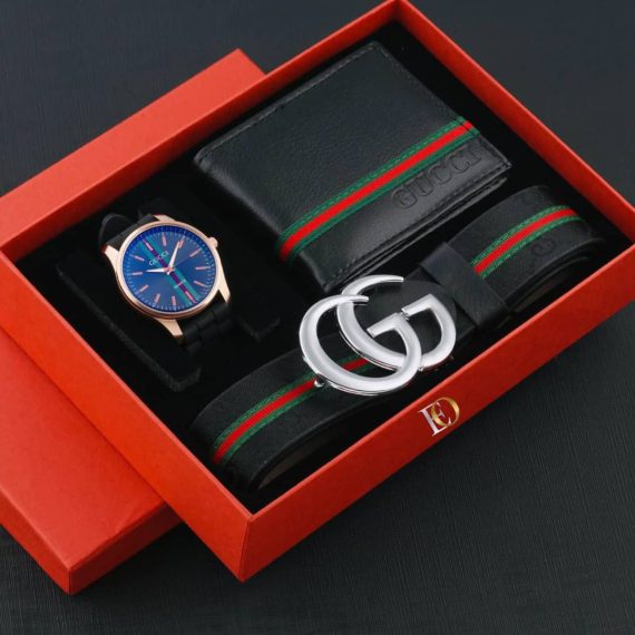 Coffret CADEAU Complet Homme – Accessoires de Style GUCCI (3 Pièces)