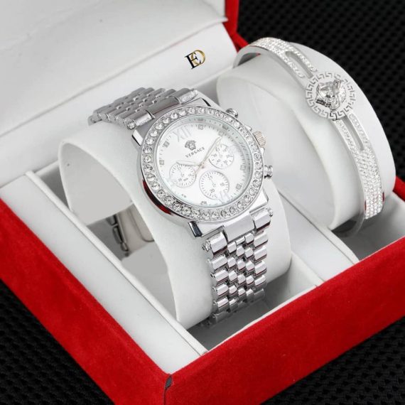 Coffret VERSACE Argenté (Montre Chronographe)