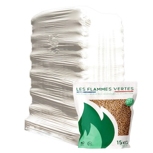 Flammes Vertes Granulés de Bois - 65 sacs 975kg